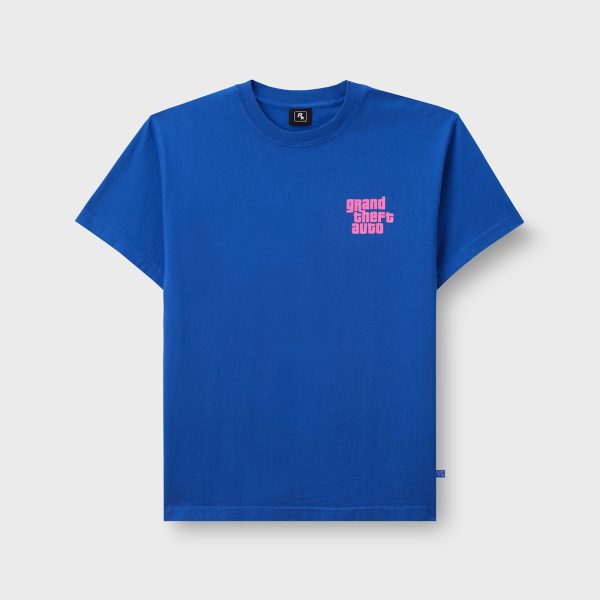 Blue GTA 6 Logo Tee front view